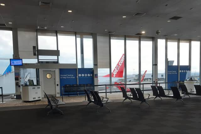 Planes but no passengers at this Glasgow Airport departure gate. Picture: The Scotsman
