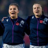 From left, Scotland Women's Shona Campbell, Evie Wills and Sarah Law.