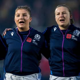 From left, Scotland Women's Shona Campbell, Evie Wills and Sarah Law.