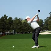 Bob MacIntyre plays his shot from the first tee during the first round of the Masters at Augusta National Golf Club. Picture: Andrew Redington/Getty Images.