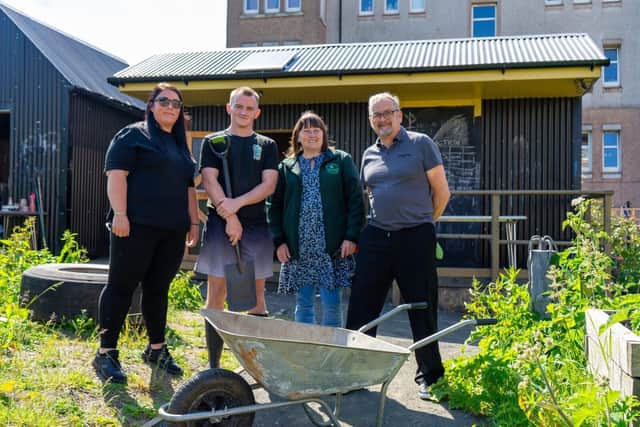 (R-L) Colin with Gillian Halliday linkup programme coordinator and two volunteers
