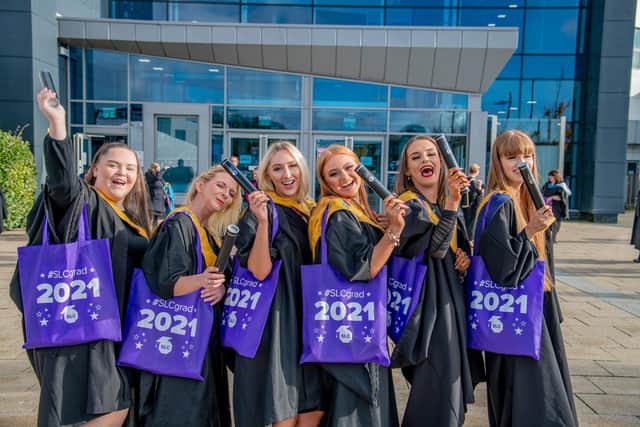 South Lanarkshire College graduates celebrate their achievements.
