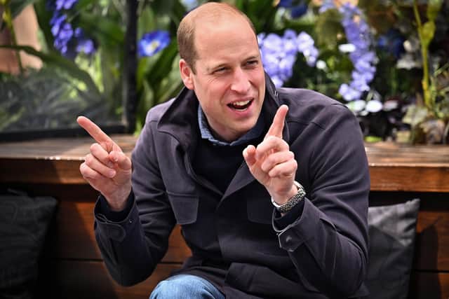 Prince William joined football fans from across the Scottish emergency services, alongside their friends and family members, at a rooftop bar to watch the Scottish Cup Final between Hibernian and St Johnstone picture: by Jeff J Mitchell/Getty Images