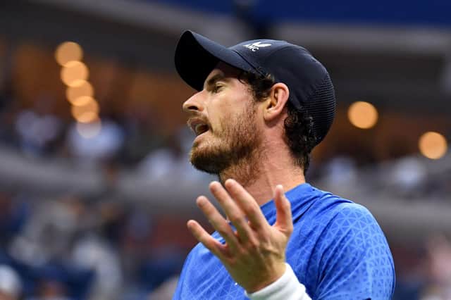 A furious Andy Murray protests about a bathroom break which he claimed lasted twice as long as the time Jeff Bezos needed to fly into space
