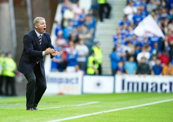 Ally McCoist encourages his Rangers team during the Champions League qualifier against Malmo at Ibrox in July 2011. (Photo by Bill Murray/SNS Group).