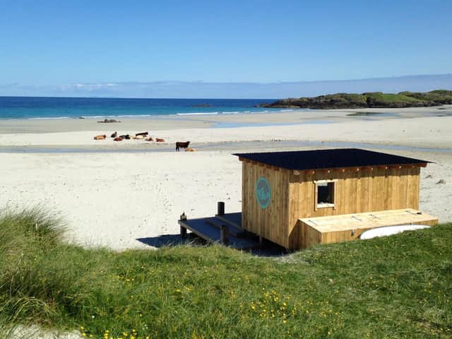 Ben's family run the Blackhouse Waterspots business from a beach hut on the Isle of Tiree.