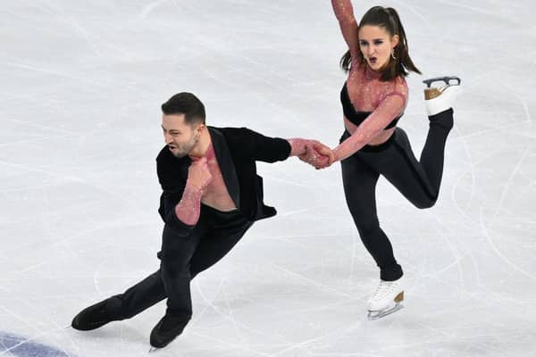 Lilah Fear and Lewis Gibson of Great Britain compete at the World Figure Skating Championships in Montreal, Quebec, Canada.  (Photo by Minas Panagiotakis/Getty Images)