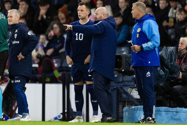 Scotland manager Steve Clarke has a decision to make over Hearts striker Lawrence Shankland and several other attacking options ahead of Euro 2024. (Photo by Craig Foy / SNS Group)