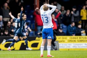 Rangers midfielder Todd Cantwell looks dejected as Josh Sims puts Ross County 3-1 ahead. (Photo by Alan Harvey / SNS Group)