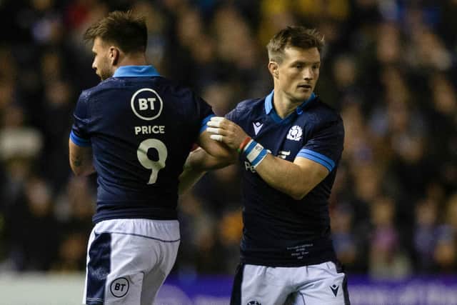 Ali Price, left, and George Horne offer Glasgow Warriors great competition at scrum half. The latter starts against Stormers today.