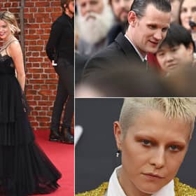 Milly Alcock, Matt Smith, and Emma D'Arcy at the House of the Dragon premiere in London on August 15, 2022 (Getty Images)