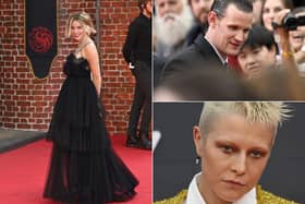 Milly Alcock, Matt Smith, and Emma D'Arcy at the House of the Dragon premiere in London on August 15, 2022 (Getty Images)