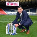 St Johnstone manager Callum Davidson with the Scottish Cup trophy during the Scottish Cup final match between Hibernian and St Johnstone at Hampden Park, on May 22, 2021, in Glasgow, Scotland. (Photo by Rob Casey / SNS Group)