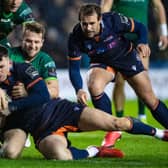 Matt Scott scores for Edinburgh against Connacht at BT Murrayfield in February. Photograph: Bill Murray/SRU/SNS