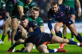Matt Scott scores for Edinburgh against Connacht at BT Murrayfield in February. Photograph: Bill Murray/SRU/SNS