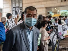 Hong Kong pro-democracy media tycoon and Apple Daily founder Jimmy Lai during his court hearing in 2020. Picture: Getty Images