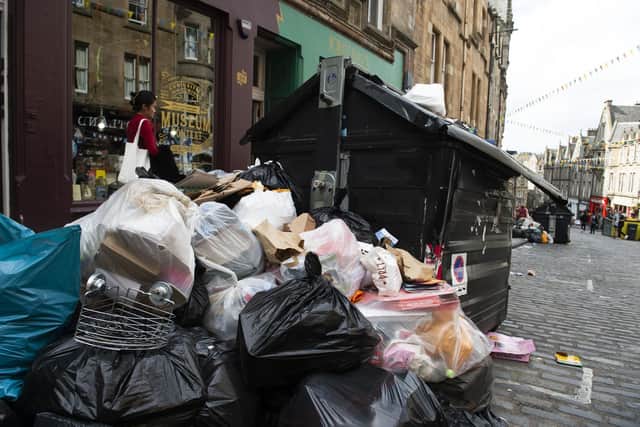 The rubbish comes at a time when Edinburgh sees a massive influx of tourists for the Fringe. (Picture: Lisa Ferguson)