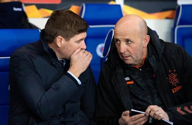 Rangers manager Steven Gerrard, pictured with assistant Gary McAllister, was pleased with the Scottish champions' two friendly performances at Ibrox (Photo by Alan Harvey / SNS Group)