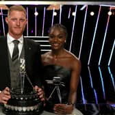 Ben Stokes after winning the BBC Sports Personality of the Year Award alongside Dina Asher Smith, who finished third, at the ceremony in Aberdeen.