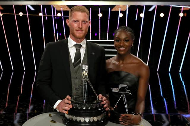 Ben Stokes after winning the BBC Sports Personality of the Year Award alongside Dina Asher Smith, who finished third, at the ceremony in Aberdeen.