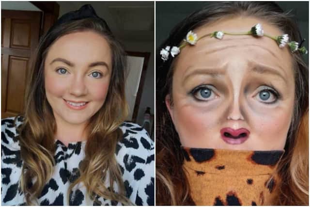 Jenny Gray has used her skills as a makeup artist to transform herself into characters from Tiger King. (Credit: Jenny Gray)