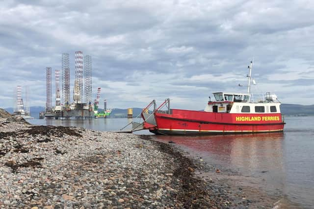 The ferry can accommodate only two cars. Picture: Fraser Mackenzie