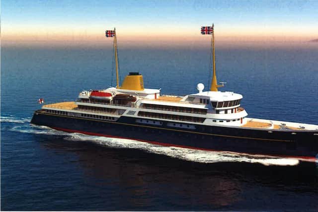 An artist's impression of a new national flagship, the successor to the Royal Yacht Britannia.