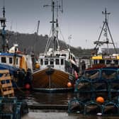Fishing boats are seen at Tarbert Harbour. Picture: Jeff J Mitchell/Getty Images