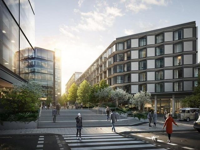 The £350 million Haymarket development will take up four acres of land, adding 50,413 m² of office space, a 349 room Hyatt Centric hotel, a hospitality training academy, 10 shops. Phase on the offices will be completed early this year, with phase two competed in autumn 2023, and the hotel following in 2025.
