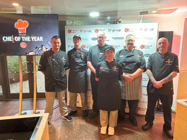 Roy Simpson, Head Chef at HC-One Scotland’s Balfarg Care Home far right with other HC-One finalists at the HC-One Chef of the Year Competition