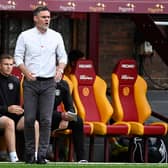 Motherwell manager Graham Alexander looks on as his side fall to a 1-0 defeat to Sligo Rovers in the first leg of a Europa Conference League second qualifying round tie. (Photo by Rob Casey / SNS Group)