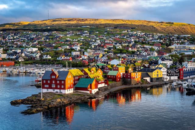 A sunrise scene at the capital city Torshavn in the Faroe Islands in the North Atlantic. Picture: Getty Images