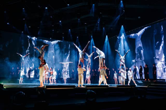 Performers from Australia and Scotland appeared in the Edinburgh International Festival's free curtainraiser Macro at Murrayfield Stadium. Picture: Andrew Perry