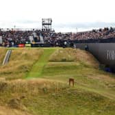 Three-time winner Tiger Woods, one of the big names to miss the cut, tees off on the eighth hole during the 152nd Open at Royal Troon. Picture: Andrew Redington/Getty Images.