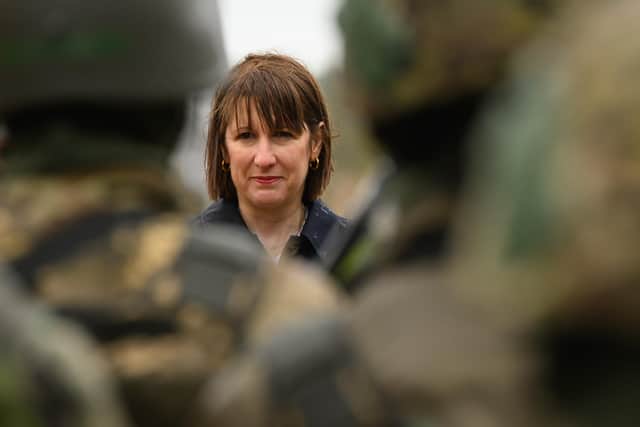 Chancellor of the Exchequer Rachel Reeves speaks with Ukrainian soldiers and staff at the Stanford Training Area near Thetford. Picture: PA