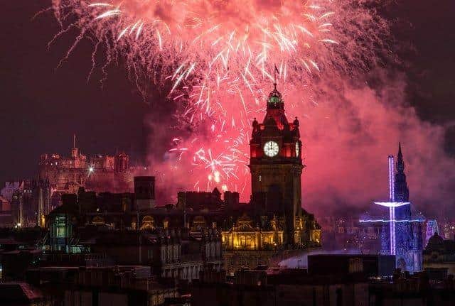 Edinburgh's Hogmanay fireworks. Picture: Jane Barlow/PA