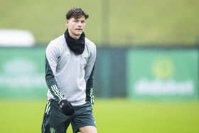 Odin Thiago Holm during a Celtic training session at Lennoxtown.