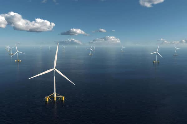 Tri Floater semi submersible floating offshore wind turbine foundations. Picture: NOV