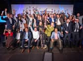 The latest recipients of the awards and funding celebrate. Scottish Edge is the biggest funding competition for high growth potential businesses. Picture: Sandy Young