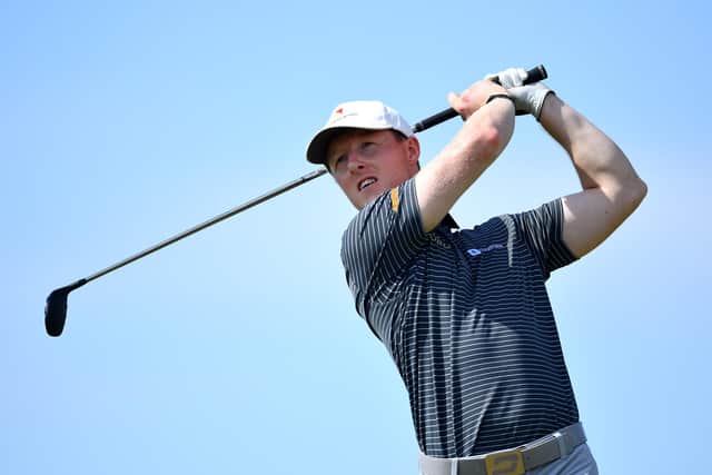 Craig Howie tees off on the 13th hole at Diamond Country Club en route to a six-under-par 66 in the first round of the Austrian Open. Picture: Stuart Franklin/Getty Images