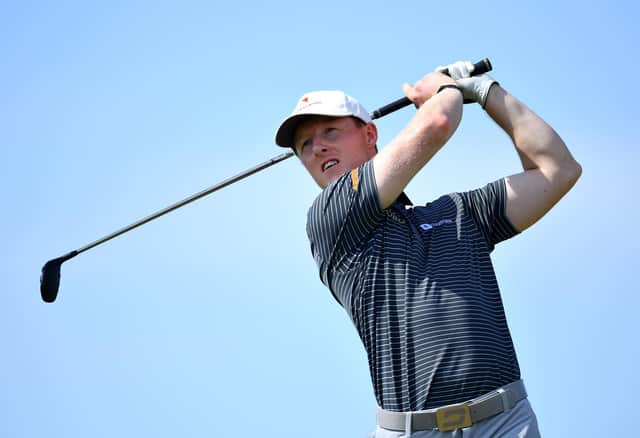 Craig Howie tees off on the 13th hole at Diamond Country Club en route to a six-under-par 66 in the first round of the Austrian Open. Picture: Stuart Franklin/Getty Images