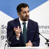 First Minister Humza Yousaf holds a press conference at Drum Brae Library Hub in Edinburgh. Picture: Jeff J Mitchell/Getty Images