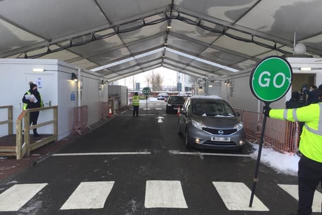 A drive-through vaccination centre has opened at Queen Margaret University.