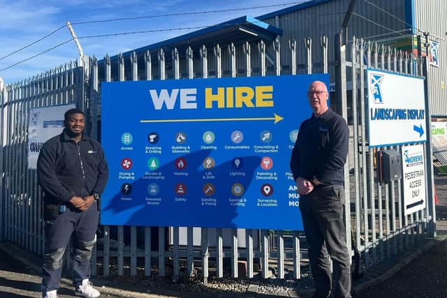 Deal: Prestonfield branch manager Richard Harley (r) with HSS' Ayoola Oduyelu.