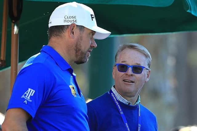 Lee Westwood and DP World Tour chief executive Keith Pelley pictured in 2016 during the Turkish Airlines Open at the Regnum Carya Golf & Spa Resort in Belek. Picture: Richard Heathcote/Getty Images.
