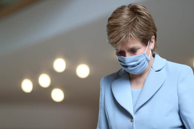 First Minister Nicola Sturgeon during First Minister's Questions at the Scottish Parliament in Holyrood, Edinburgh