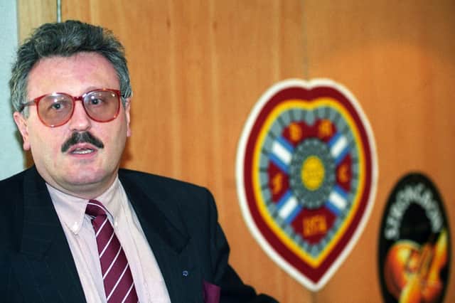 Chris Robinson at Tynecastle in 1994. At the time he was chief executive