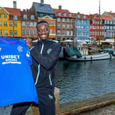 New Rangers signing Mohamed Diomande pictured at colourful Nyhavn in Copenhagen. Photo by Kirk O'Rourke/Shutterstock.
