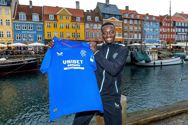 New Rangers signing Mohamed Diomande pictured at colourful Nyhavn in Copenhagen. Photo by Kirk O'Rourke/Shutterstock.