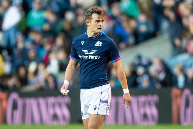 Ross Thompson made his Scotland debut off the bench in the win over Tonga at BT Murrayfield in October. (Photo by Ross MacDonald / SNS Group)